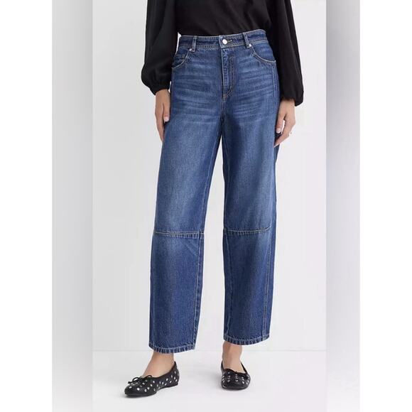 LOFT Denim - Loft The Barrel Jeans Dark Wash Size 10 / 30 High Rise Denim Lightweight
